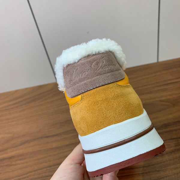 LP Week-end Walk Sneakers In Yellow Mix Dark Yellow Denim With Wool Fleece Lining 984278