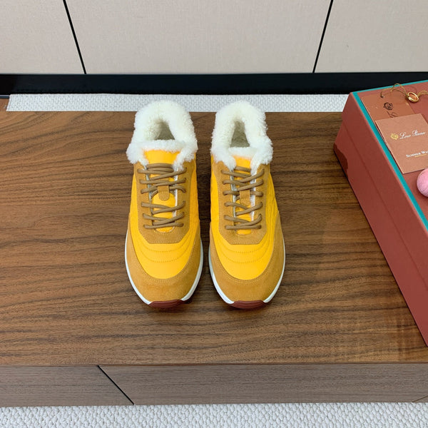 LP Week-end Walk Sneakers In Yellow Mix Dark Yellow Denim With Wool Fleece Lining 984278