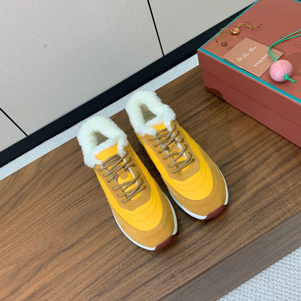 LP Week-end Walk Sneakers In Yellow Mix Dark Yellow Denim With Wool Fleece Lining 984278