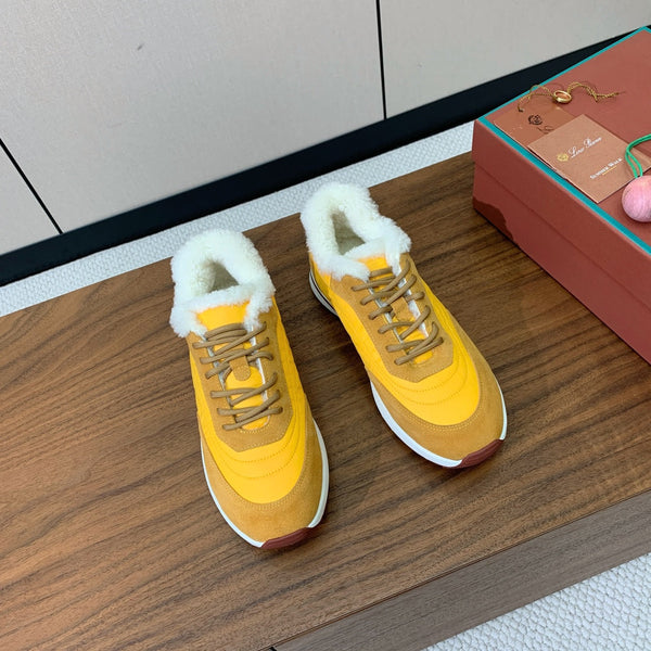 LP Week-end Walk Sneakers In Yellow Mix Dark Yellow Denim With Wool Fleece Lining 984278
