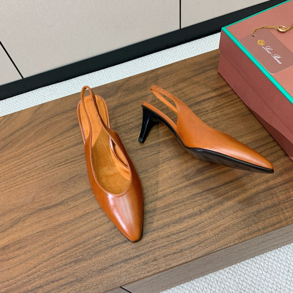 LP Rebecca Slingbacks 50mm In Caramel Cowhide 984366