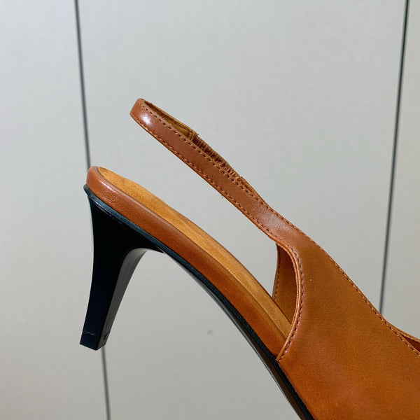 LP Rebecca Slingbacks 50mm In Caramel Cowhide 984366