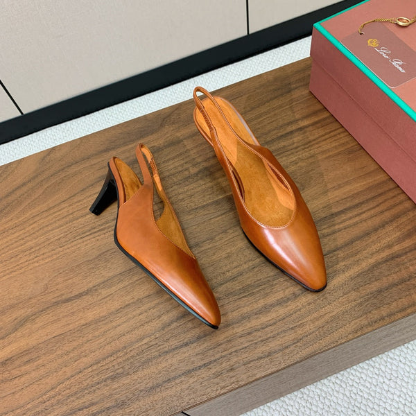 LP Rebecca Slingbacks 50mm In Caramel Cowhide 984366