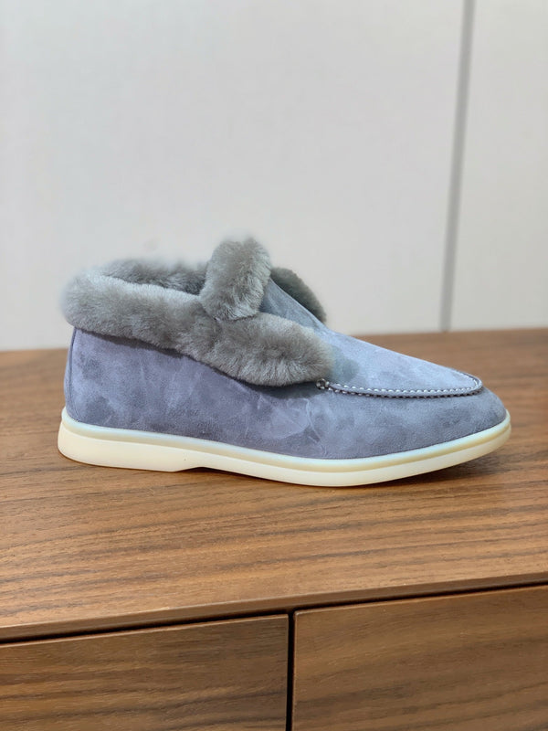 LP Open Walk Ankle Boot In Grey Blue Suede With Wool Fleece Lining 984276