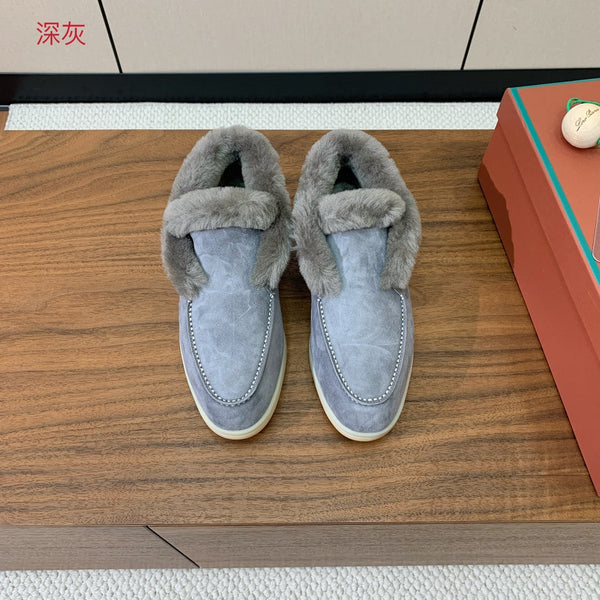 LP Open Walk Ankle Boot In Grey Blue Suede With Wool Fleece Lining 984276