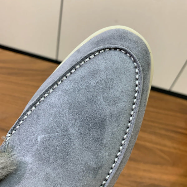 LP Open Walk Ankle Boot In Grey Blue Suede With Wool Fleece Lining 984276