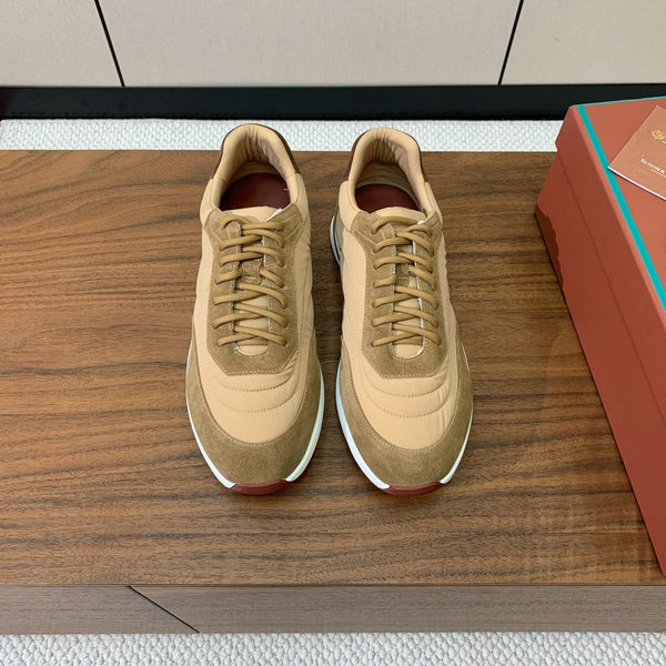 LP Week End Walk Sneaker In Dark Beige Mix Camel Denim Fabric And Sudede 984393