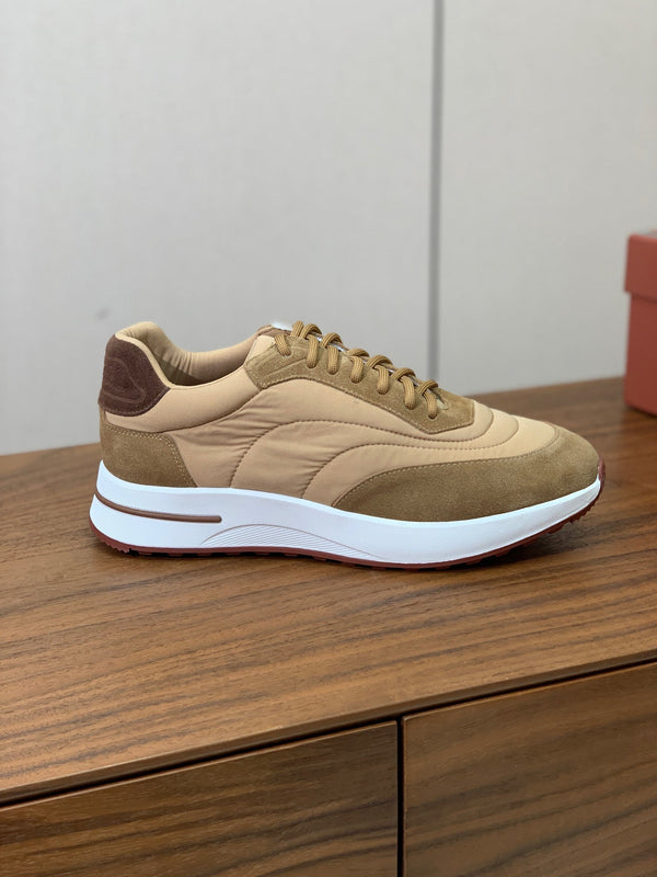 LP Week End Walk Sneaker In Dark Beige Mix Camel Denim Fabric And Sudede 984393