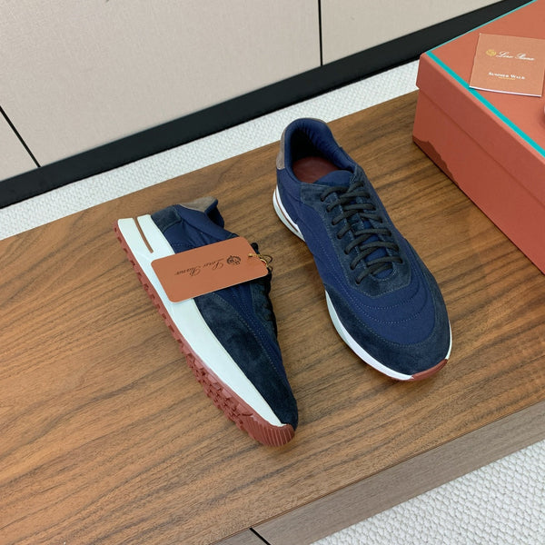 LP Week End Walk Sneaker In Navy Blue Denim Fabric And Sudede 984394