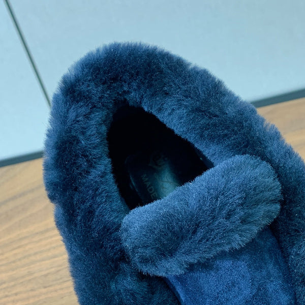 LP Open Walk Ankle Boot In Navy Blue Suede With Wool Fleece Lining 984275