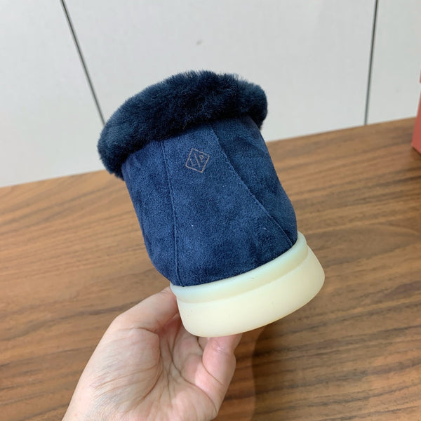 LP Open Walk Ankle Boot In Navy Blue Suede With Wool Fleece Lining 984275