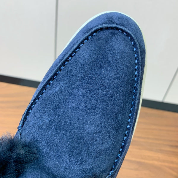 LP Open Walk Ankle Boot In Navy Blue Suede With Wool Fleece Lining 984275