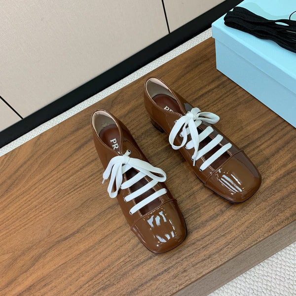 Chaussures Mary Jane Prada 25s 55 mm en cuir verni marron