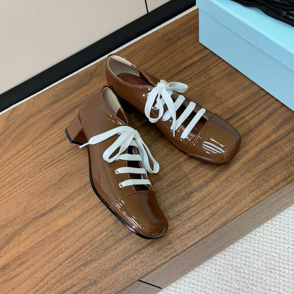 Chaussures Mary Jane Prada 25s 55 mm en cuir verni marron