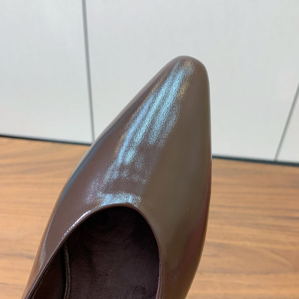 LP Rebecca Ballet Flats In Brown Patent Cowhide 474776