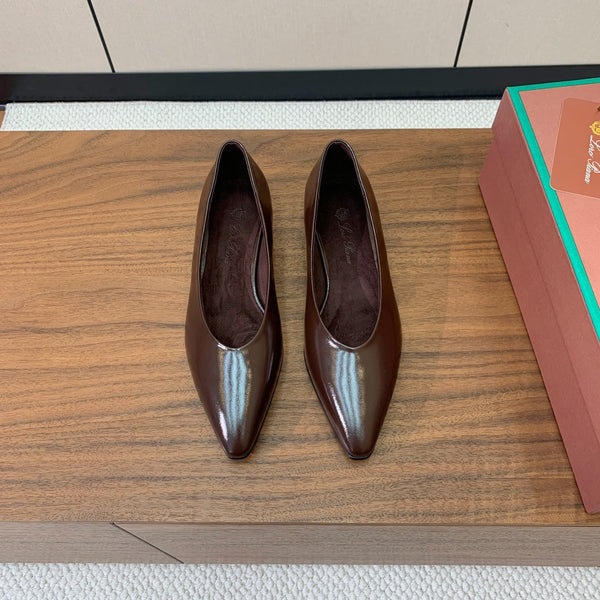 LP Rebecca Ballet Flats In Brown Patent Cowhide 474776