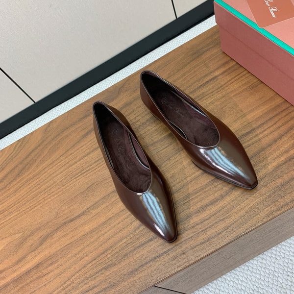 LP Rebecca Ballet Flats In Brown Patent Cowhide 474776