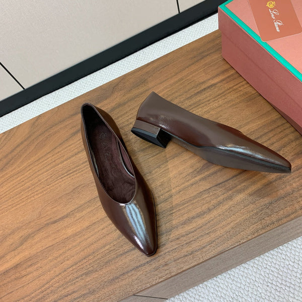 LP Rebecca Ballet Flats In Brown Patent Cowhide 474776