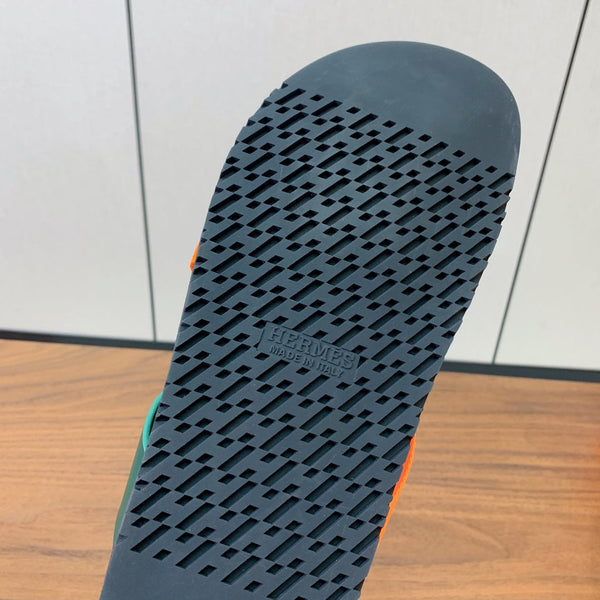 HM Kazimir Sandal Green Orange Frabic Calfskin 294007