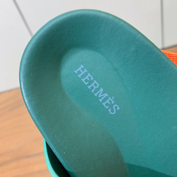 HM Kazimir Sandal Green Orange Frabic Calfskin 294007