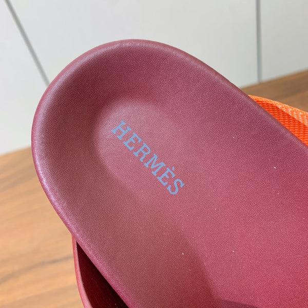 HM Kazimir Sandal Burgundy Orange Frabic Calfskin 294006