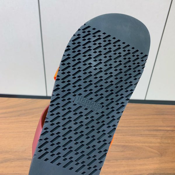 HM Kazimir Sandal Burgundy Orange Frabic Calfskin 294006