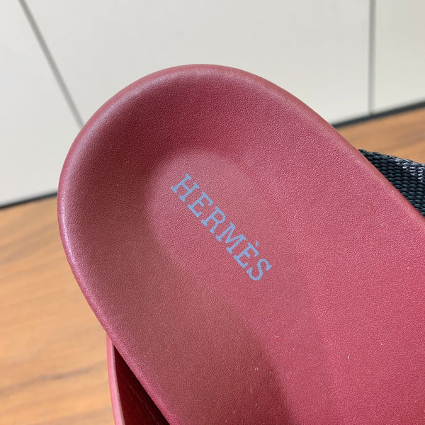 HM Kazimir Sandal Burgundy Black Frabic Calfskin 294008