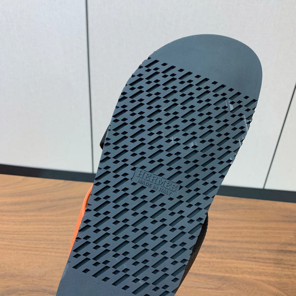 Sandalo HM Kazimir in pelle di vitello nera e arancione 294011