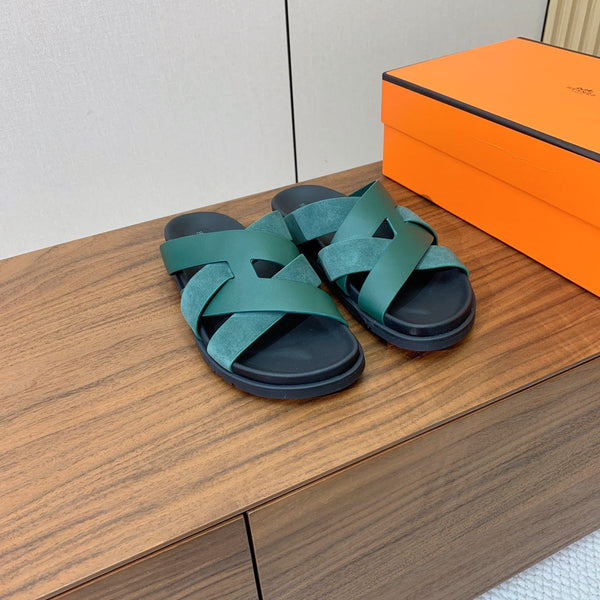 HM Kazimir Sandal Green Suede Calfskin 294028