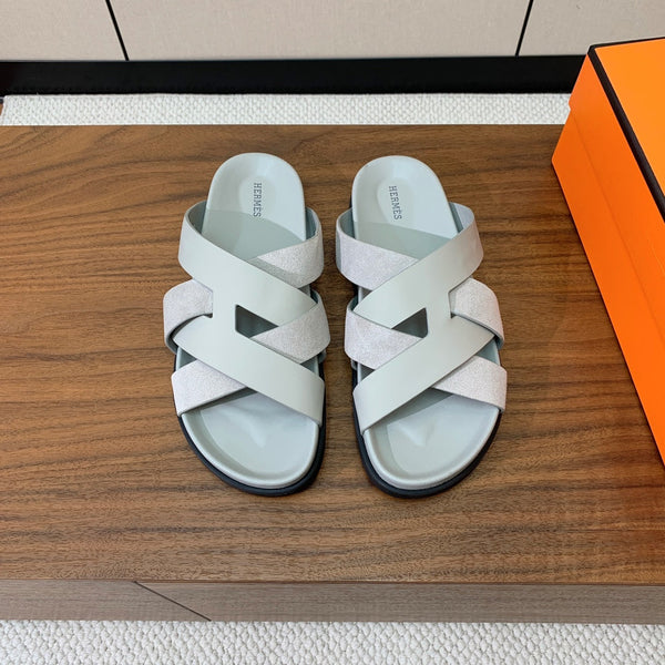 Sandalo HM Kazimir in pelle scamosciata di vitello blu baby 294038