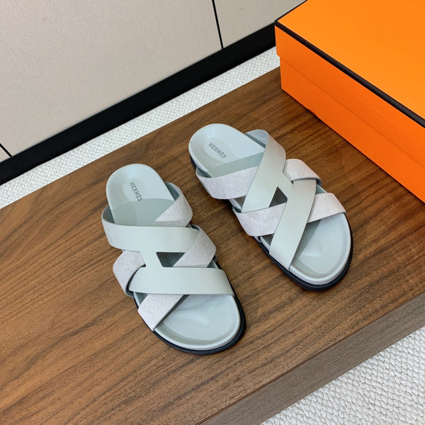 Sandalo HM Kazimir in pelle scamosciata di vitello blu baby 294038