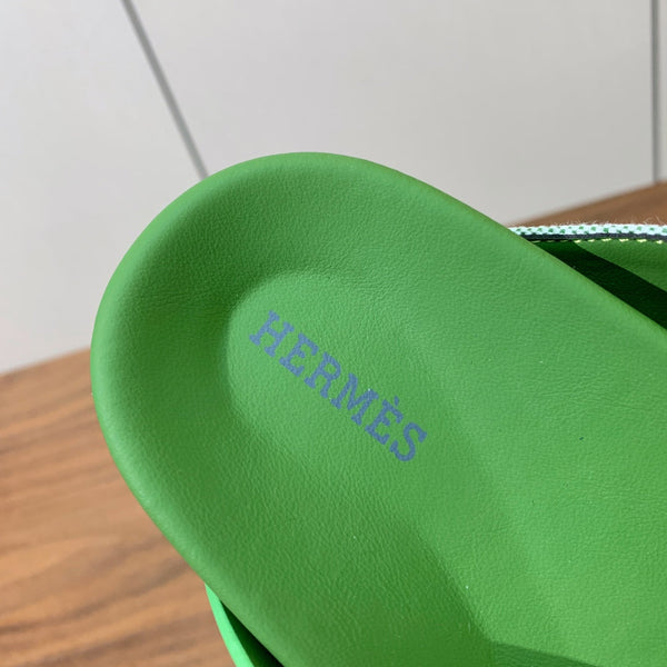 HM Kazimir Sandal Green Gray Farbic Calfskin 293988