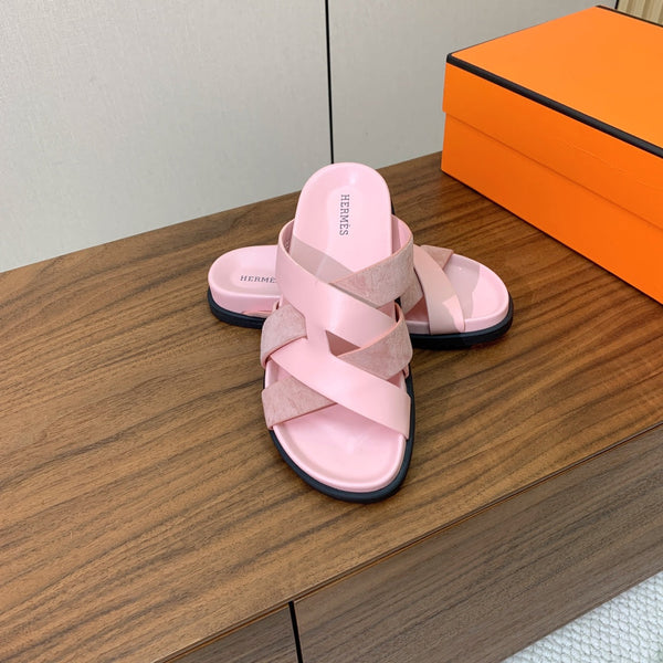 HM Kazimir Sandal Pink Suede Calfskin 293989