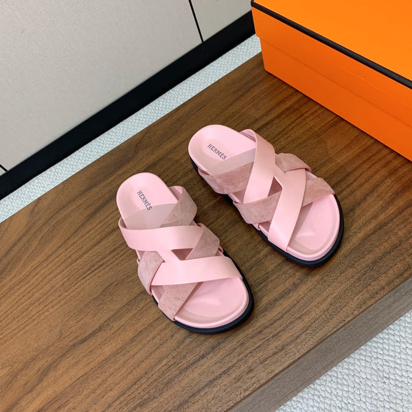 HM Kazimir Sandal Pink Suede Calfskin 293989