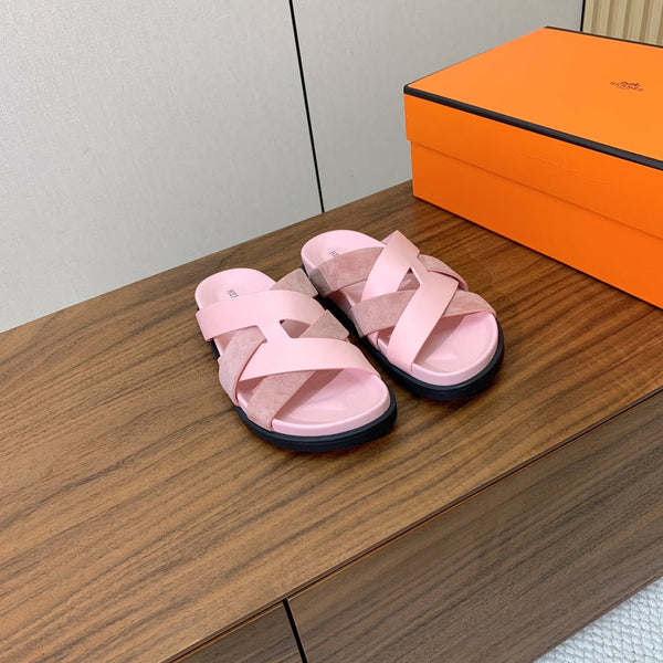 HM Kazimir Sandal Pink Suede Calfskin 293989