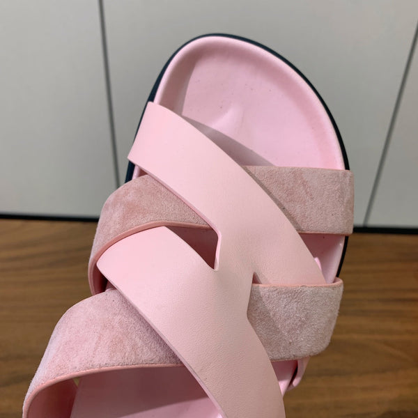 HM Kazimir Sandal Pink Suede Calfskin 293989