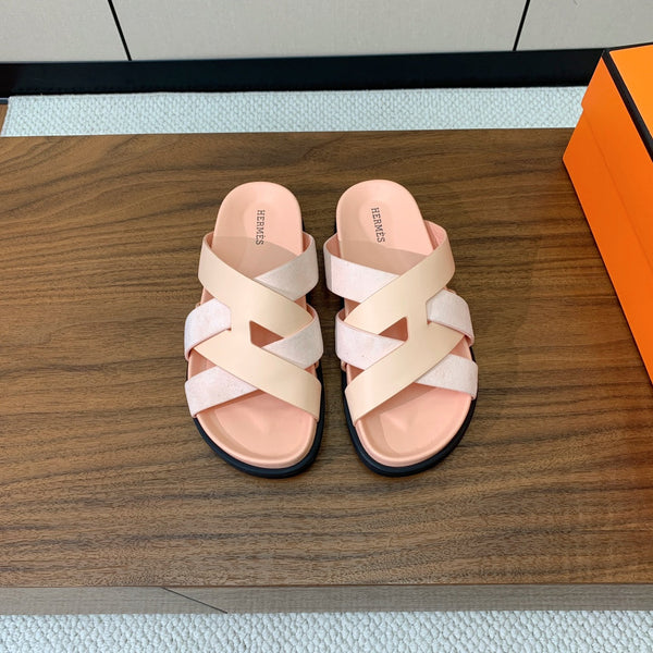 HM Kazimir Sandal Pale Pink Suede Calfskin 293991