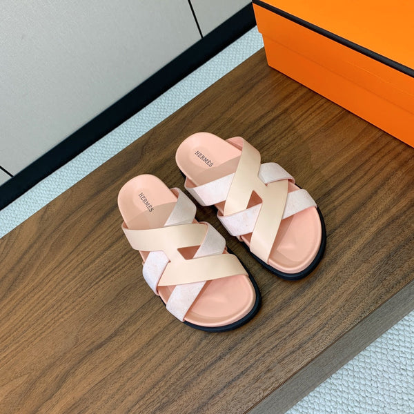 HM Kazimir Sandal Pale Pink Suede Calfskin 293991