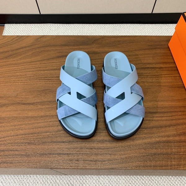 HM Kazimir Sandal Light Blue Suede Calfskin 293992