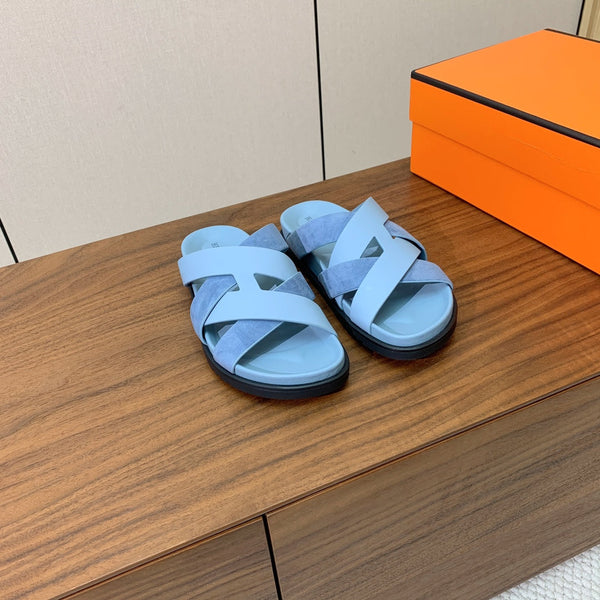 HM Kazimir Sandal Light Blue Suede Calfskin 293992