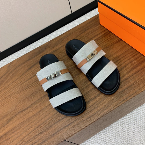 Sandalo HM Jackson in pelle di vitello grigio nero 294042