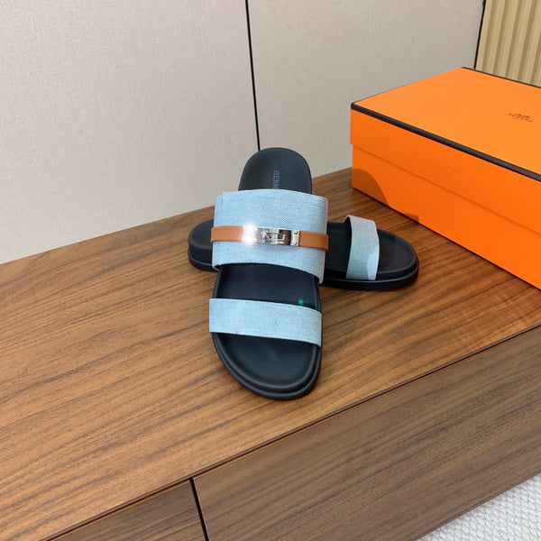 Sandalo HM Jackson in pelle di vitello nera denim 294043