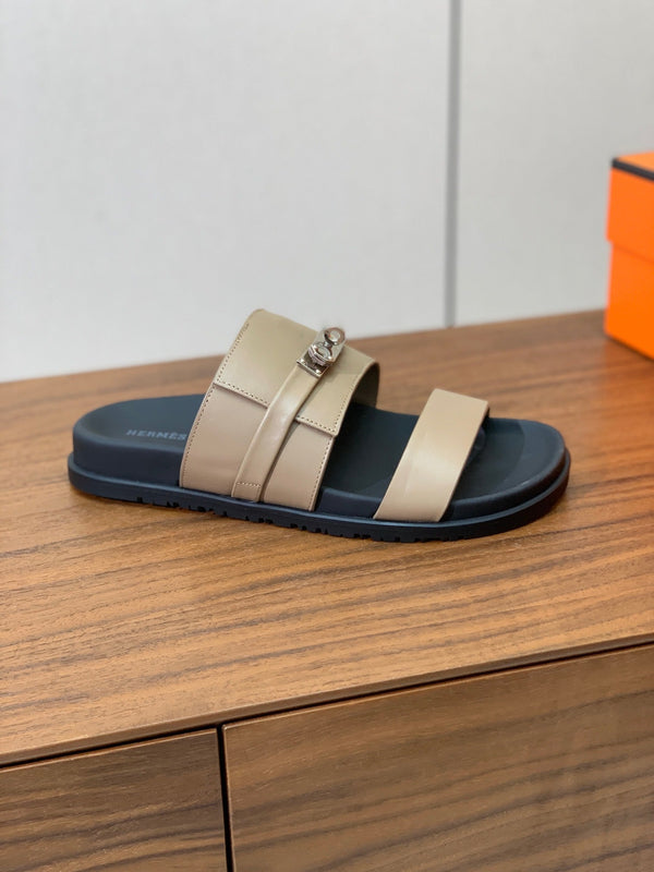 Sandalo HM Jackson Beige Nero Pelle di vitello 294051