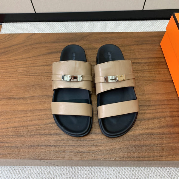 Sandalo HM Jackson Beige Nero Pelle di vitello 294051