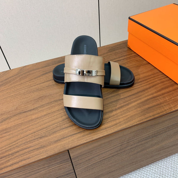 Sandalo HM Jackson Beige Nero Pelle di vitello 294051