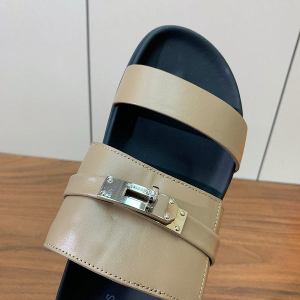 Sandalo HM Jackson Beige Nero Pelle di vitello 294051