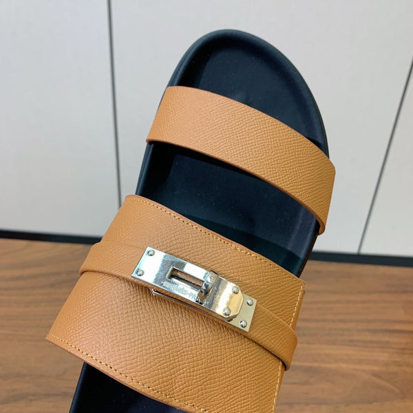 HM Jackson Sandal Brown Orange Cowhide 294061