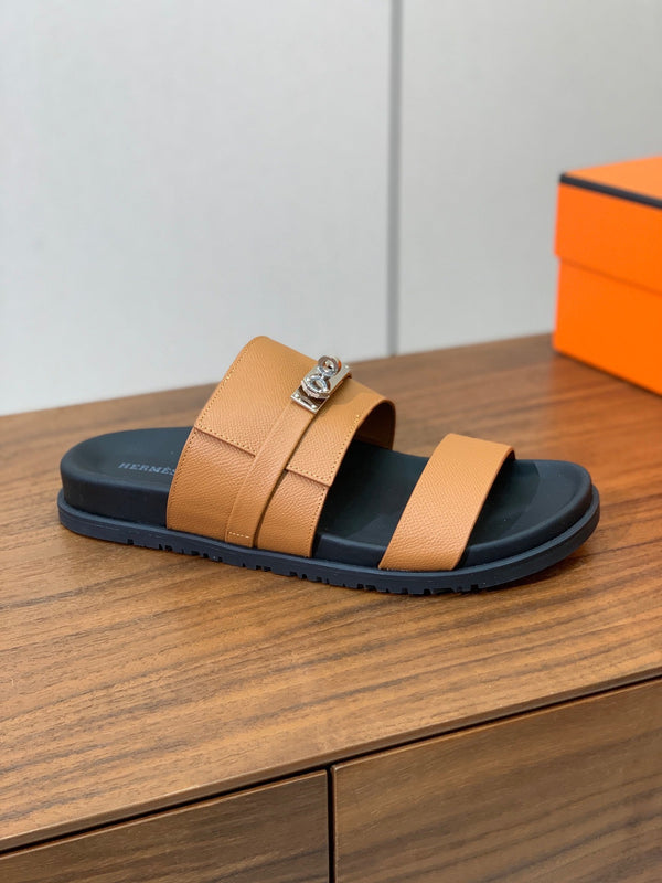 HM Jackson Sandal Brown Orange Cowhide 294061