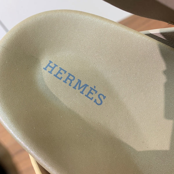 HM Heracles Sandals Etoupe Beige Frabic Calfskin 294069