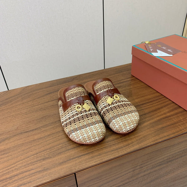 LP Birkenstock slippers brown beige brown raffia calfskin 386728